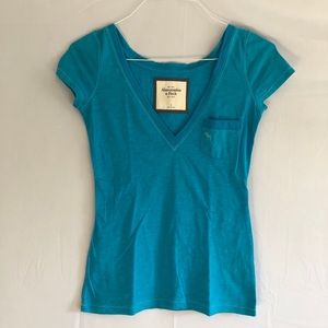 Blue vneck tshirt